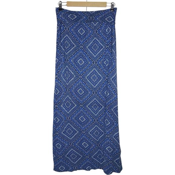 Green Envelope Maxi Skirt Womens M Foldover Waist Stretch Hippie Boho Festival - Picture 1 of 10
